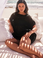 Black Overhead Knitted Cover-Up - Image 1 of 5