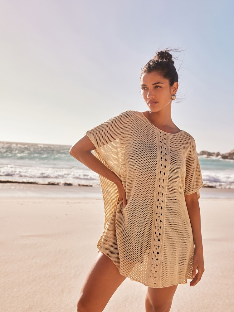 Gold Sparkle Overhead Knitted Cover-Up - Image 1 of 7