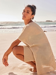 Gold Sparkle Overhead Knitted Cover-Up - Image 2 of 7