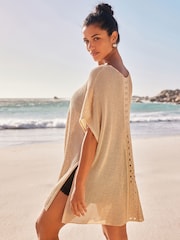 Gold Sparkle Overhead Knitted Cover-Up - Image 3 of 7