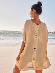 Gold Sparkle Overhead Knitted Cover-Up - Image 4 of 7