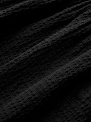 Black Textured Maxi Skirt With Crochet Trim - Image 6 of 6
