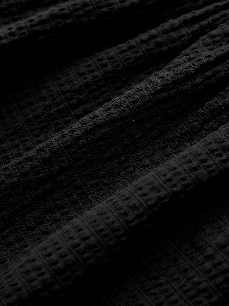 Black Textured Maxi Skirt With Crochet Trim - Image 6 of 6