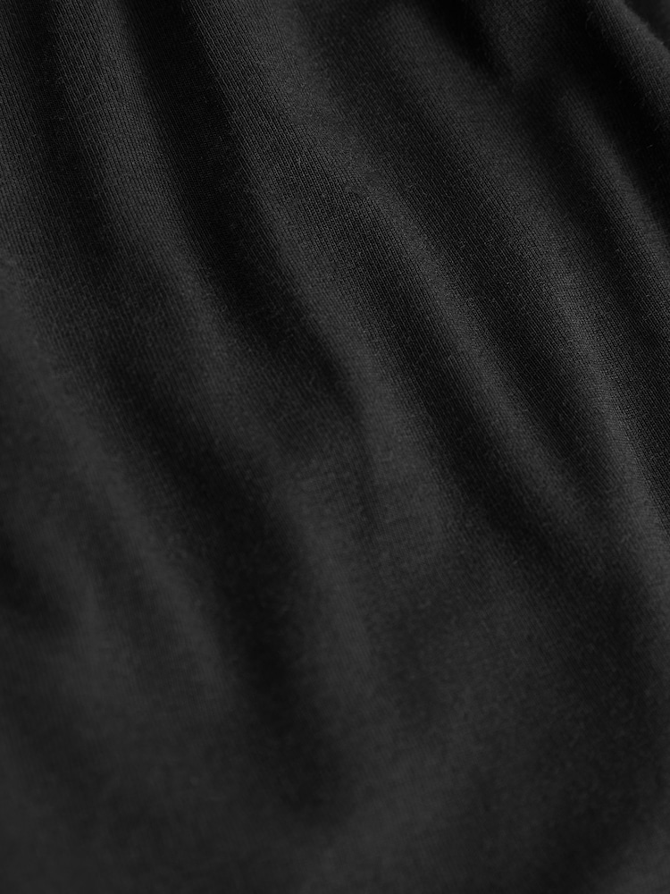 Schwarz - Jerseyshorts mit elastischem Taillenbund - Bild 5 von 5