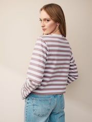 Lilac Purple Long Sleeve Heavyweight Shorter Length T-Shirt - Image 2 of 6