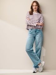 Lilac Purple Long Sleeve Heavyweight Shorter Length T-Shirt - Image 3 of 6