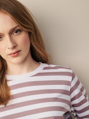 Lilac Purple Long Sleeve Heavyweight Shorter Length T-Shirt - Image 4 of 6