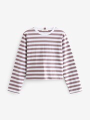 Lilac Purple Long Sleeve Heavyweight Shorter Length T-Shirt - Image 5 of 6