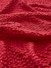 Red Long Sleeve Textured Tunic - Image 7 of 7