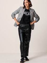 Black Short Sleeve Heavyweight Shorter Length Top - Image 2 of 6