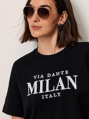 Black Short Sleeve Heavyweight Shorter Length Top - Image 4 of 6