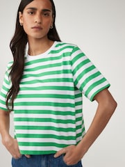 Green Short Sleeve Heavyweight Shorter Length Top - Image 1 of 6