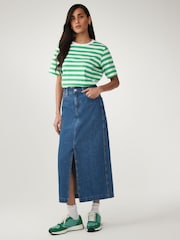 Green Short Sleeve Heavyweight Shorter Length Top - Image 3 of 6