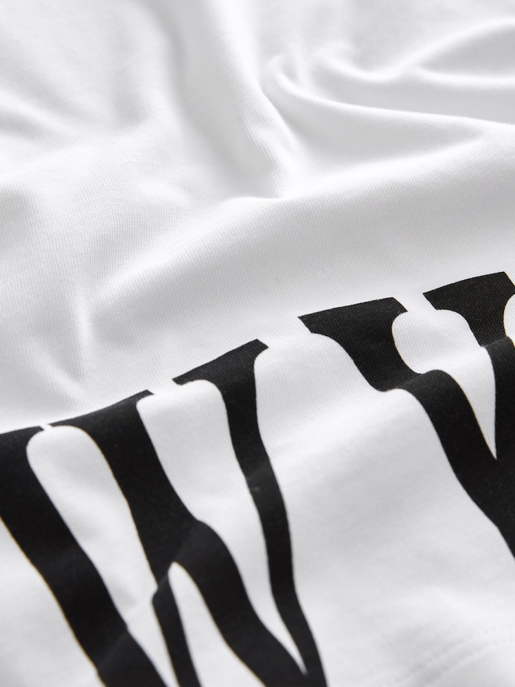 Ecru White Long Sleeve Heavyweight Shorter Length T-Shirt - Image 6 of 6