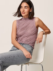 Flieder-Violett - Ärmelloses, strukturiertes Tanktop - Bild 1 von 6