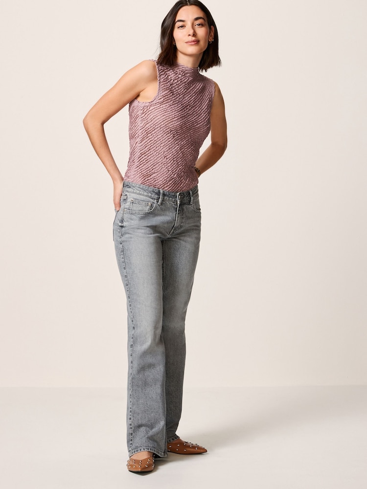 Flieder-Violett - Ärmelloses, strukturiertes Tanktop - Bild 2 von 6
