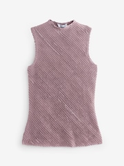 Flieder-Violett - Ärmelloses, strukturiertes Tanktop - Bild 5 von 6