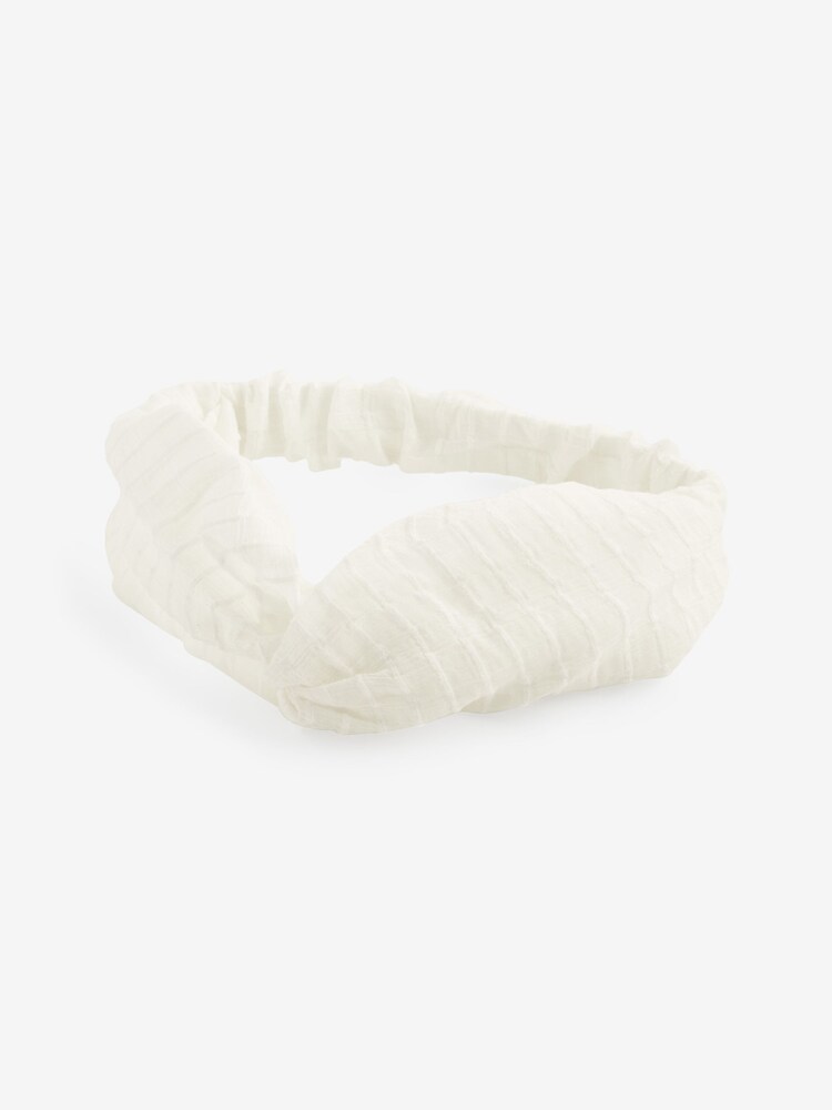 Cream Textured Knot Front Headband - Image 2 of 2 Cream Textured Knot Front Headband - Image 2 of 2