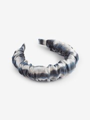 Navy Tie Dye Structured Ruched Headband - Image 1 of 2