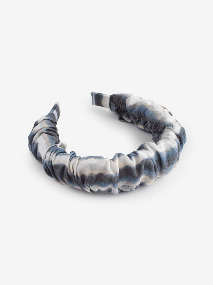 Navy Tie Dye Structured Ruched Headband - Image 1 of 2