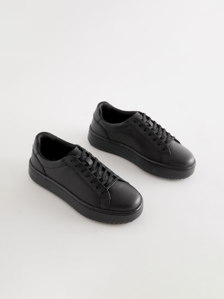 Black School Leather Lace Up Shoes - Image 1 of 5