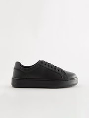 Black School Leather Lace Up Shoes - Image 2 of 5