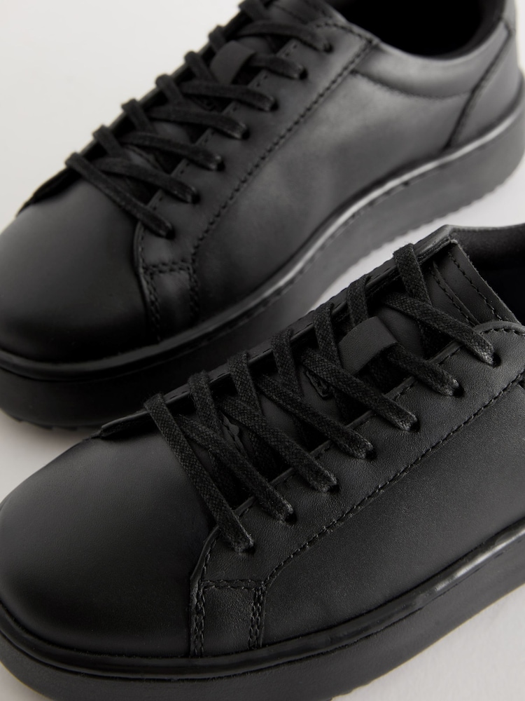 Black School Leather Lace Up Shoes - Image 5 of 5