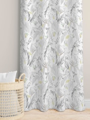 Little Knightley Grey Peru Lined 167x182cm Eyelet Curtains - Image 2 of 2