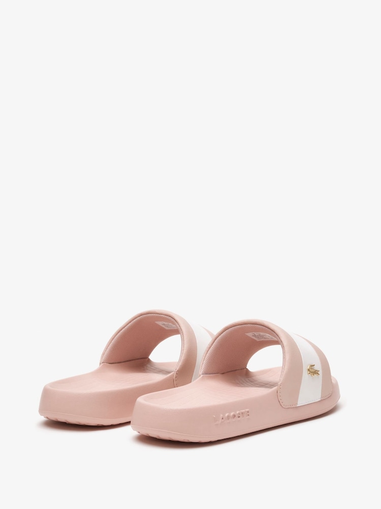 Ladies Sandals Lacoste Sliders Womens Pink Buy Lacoste Pink Logo