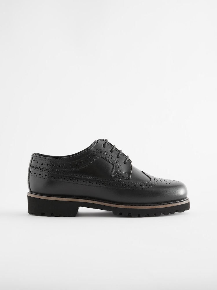 Black Chunky Leather Brogue - Image 2 of 5