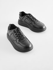 Black Standard Fit (F) School Leather Lace Up Shoes - Image 1 of 6