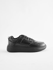 Black Standard Fit (F) School Leather Lace Up Shoes - Image 2 of 6