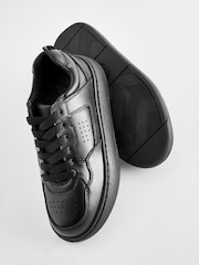 Black Standard Fit (F) School Leather Lace Up Shoes - Image 3 of 6