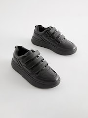 Noir - Chaussures Standard Fit (F) School en cuir à fermeture tactile - Image 1 de 7