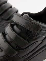 Noir - Chaussures Standard Fit (F) School en cuir à fermeture tactile - Image 6 de 7