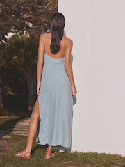 Blue Corsage Halter Dress - Image 3 of 7