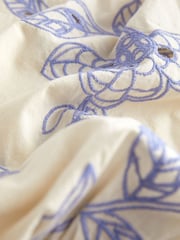 Cream & Blue Embroidered Long Sleeve Dress - Image 3 of 7
