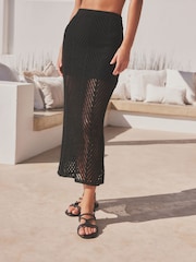 Black Knitted Co-ord Midi Skirt - Image 3 of 8