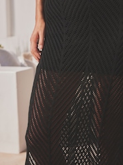 Black Knitted Co-ord Midi Skirt - Image 6 of 8
