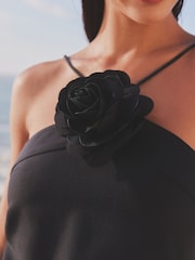 Black Corsage Halter Dress - Image 5 of 8