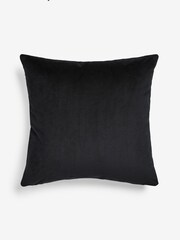 Black Cut Velvet Palm Leaf 50 x 50cm Cushion - Image 3 of 5