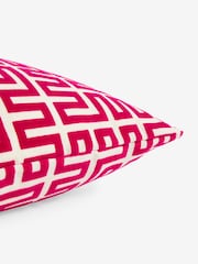 Fuchsia Pink 50 x 50cm Geometric Flock Large Oblong Cushion - Image 5 of 5