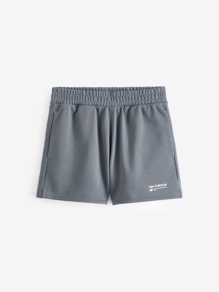 New Balance Grey Linear Heritage French Terry Shorts - Image 6 of 6 New Balance Grey Linear Heritage French Terry Shorts - Image 6 of 6