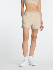 New Balance Brown Linear Heritage French Terry Shorts - Image 1 of 7