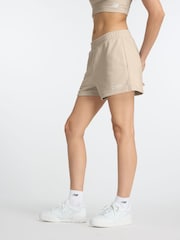 New Balance Brown Linear Heritage French Terry Shorts - Image 4 of 7