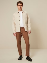Tan Brown 5 Pocket Smart Textured Chino Trousers - Image 2 of 9