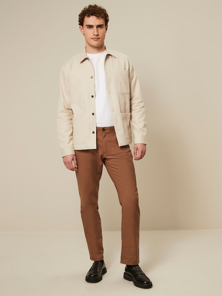 Tan Brown 5 Pocket Smart Textured Chino Trousers - Image 2 of 9