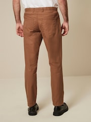 Tan Brown 5 Pocket Smart Textured Chino Trousers - Image 4 of 9