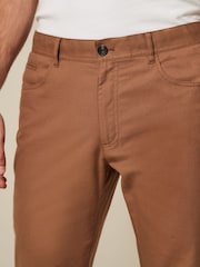 Tan Brown 5 Pocket Smart Textured Chino Trousers - Image 5 of 9