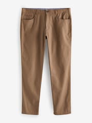Tan Brown 5 Pocket Smart Textured Chino Trousers - Image 6 of 9